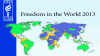 Оьрсийчоь -- Freedom House-ан 2013-чу шеран кху дуьнентIехь маршо хиларан карта.