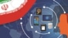 Iran information technology future digital innovation internet communication with map and flag