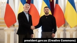 Президент Чехии Петр Павел и президент Украины Владимир Зеленский. Киев, 28 апреля 2023 года