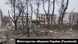 Кварталы города Изюм, подвергшиеся обстрелу