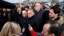 Kryeministri hungarez, Viktor Orban, në kufirin midis Hungarisë dhe Ukrainës, 26 shkurt, 2022.