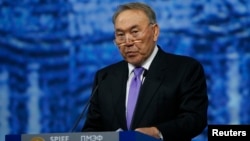 Kazakhstan - Kazakh President Nursultan Nazarbayev delivers a speech during a session of the St. Petersburg International Economic Forum 2016 (SPIEF 2016) in St. Petersburg, Russia, June 17, 2016. REUTERS/Grigory Dukor