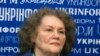 Ліна Костенко під час прес-конференції з журналістам присв'яченій історико-культурологічним експедиціям по Чорнобильській зоні 