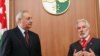 Президент Абхазии Сергей Багапш (слева) и министр иностранных дел Никарагуа Самуэль Сантос Лопес 