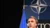 Бельгія -- Міністр закордонних справ України Володимир Огризко під час виступу на засіданні комісії «Україна – НАТО», Брюссель, 3 грудня 2008 р.