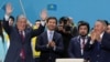 Президент Казахстана Касым-Жомарт Токаев на съезде возглавляемой его предшественником Нурсултаном Назарбаевым партии «Нур Отан», выдвинувшей его кандидатом в президенты. Нур-Султан, 23 апреля 2019 года. 
