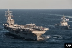 Авианосец ВМС США Рональд Рэйган на учениях в Японском море