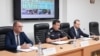  Procurorul-șef al PCCOCS, Victor Furtună, șeful Inspectoratului General al Poliției, Viorel Cernăuțeanu, și directorul Serviciului de Informații și Securitate, Alexandru Musteața, la un briefing de presă despre perchezițiile făcute luni, 22 septembrie 2025.