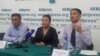 Члены Комитета по защите судей дают пресс-конференцию, Бишкек, 23 сентября 2013 года.
