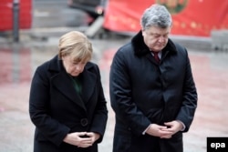 Petro Porosenko cu Angela Merkel la Berlin, 30 ianuarie 2017
