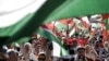راهپیمایی در وین با پرچم فلسطین