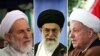 -از راست- اکبر هاشمی رفسنجانی، علی خامنه‌ای و محمد یزدی