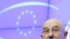 Министр иностранных дел Венгрии Янош Мартони представляет программ венгерского председательства в ЕС. 20 декабря 2010 г