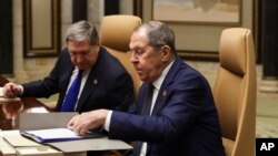 Serghei Lavrov, ministrul rus de Externe, la Palatul Diriyah din Riad, Arabia Saudită, 18 februarie 2025.