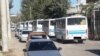 Колонна автобусов с узбекскими хлопкоробами. Самаркандская область, 14 сентября 2015 года.