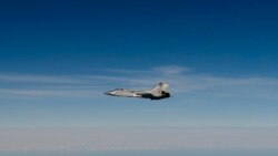 Imagine din 19 septembrie 2025, publicată de Forțele Aeriene ale Suediei, în care un avion de vânătoare rusesc MIG-31 zboară deasupra Mării Baltice după ce a încălcat spațiul aerian estonian.