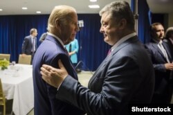 Petro Poroșenko cu Joe Biden in New York. 20Sep2016