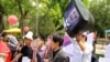 Акция противников вступления Кыргызстана в Таможенный союз в Бишкеке. 5 мая 2014 года.
