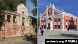 Вялікая Любавіцкая сынагога. Цяперашні стан і макет адбудовы. Здымкі з сайту «<a href="http://shtetle.co.il/Shtetls/vitebsk/vitebsk_syn.html">Маё мястэчка</a>».