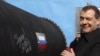 Президент Росії Дмитро Медведєв на церемонії початку будівництва трубопроводу «Північний потік», Виборг, Росія, 9 квітня 2010 року